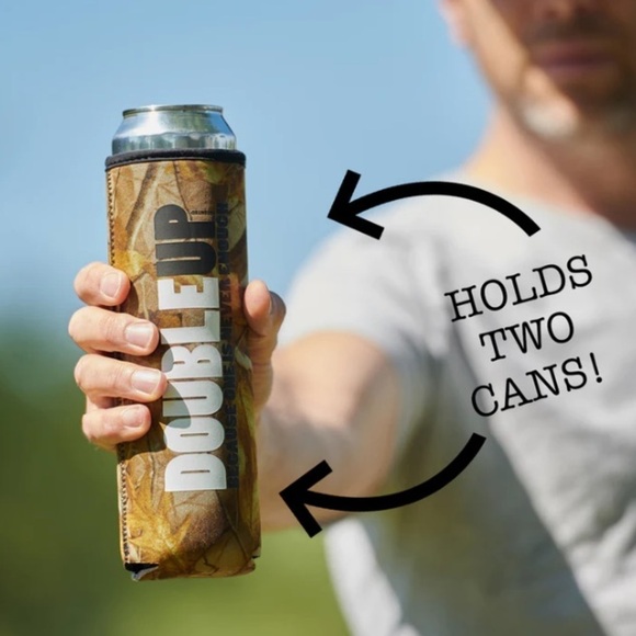 DoubleUp Can Cooler Double Can Holder Because One Is Never Enough Barbie Pink - Picture 9 of 14